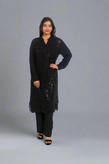 MIDNIGHT MIRAGE BLACK KURTA SET