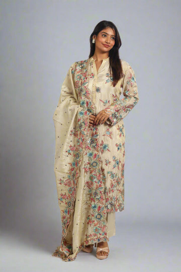 FLORAL TISSUE KURTA SET