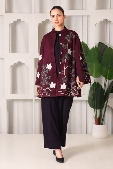 Winter Ethnic Fusion Coat Co-ord Set