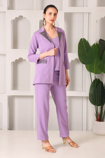 Lavender Indo-Western Co-ord Set