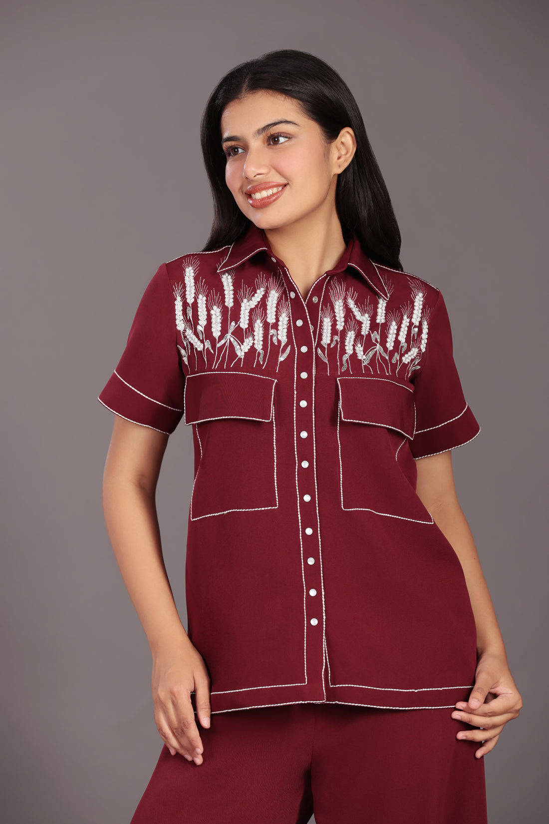 Maroon Classy Co-ord Set