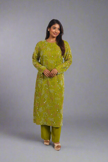VEDRUM GREEN KURTA SET