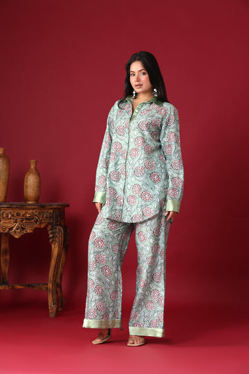 MINT GREEN FLORAL CO-ORD SET