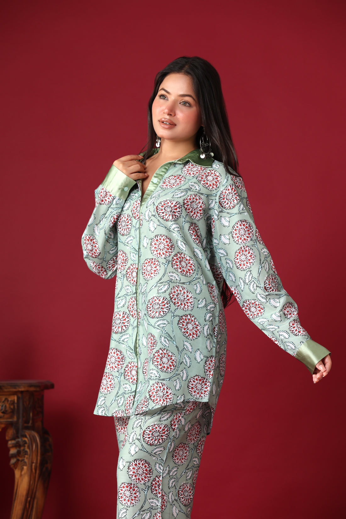 MINT GREEN FLORAL CO-ORD SET