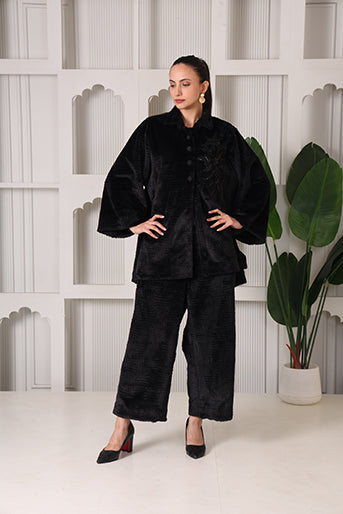 Black Luxe Woolen Co-ord Set