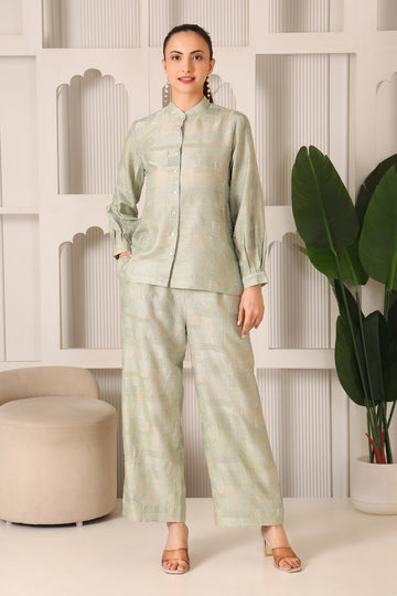 Celadon Aura Pure Silk Embroided Co-ord Set