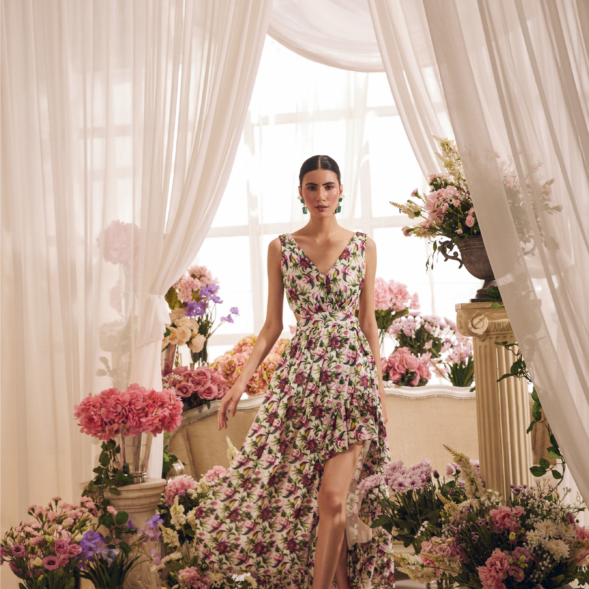 MIA HIGHT CUT RUFFEL DRESS