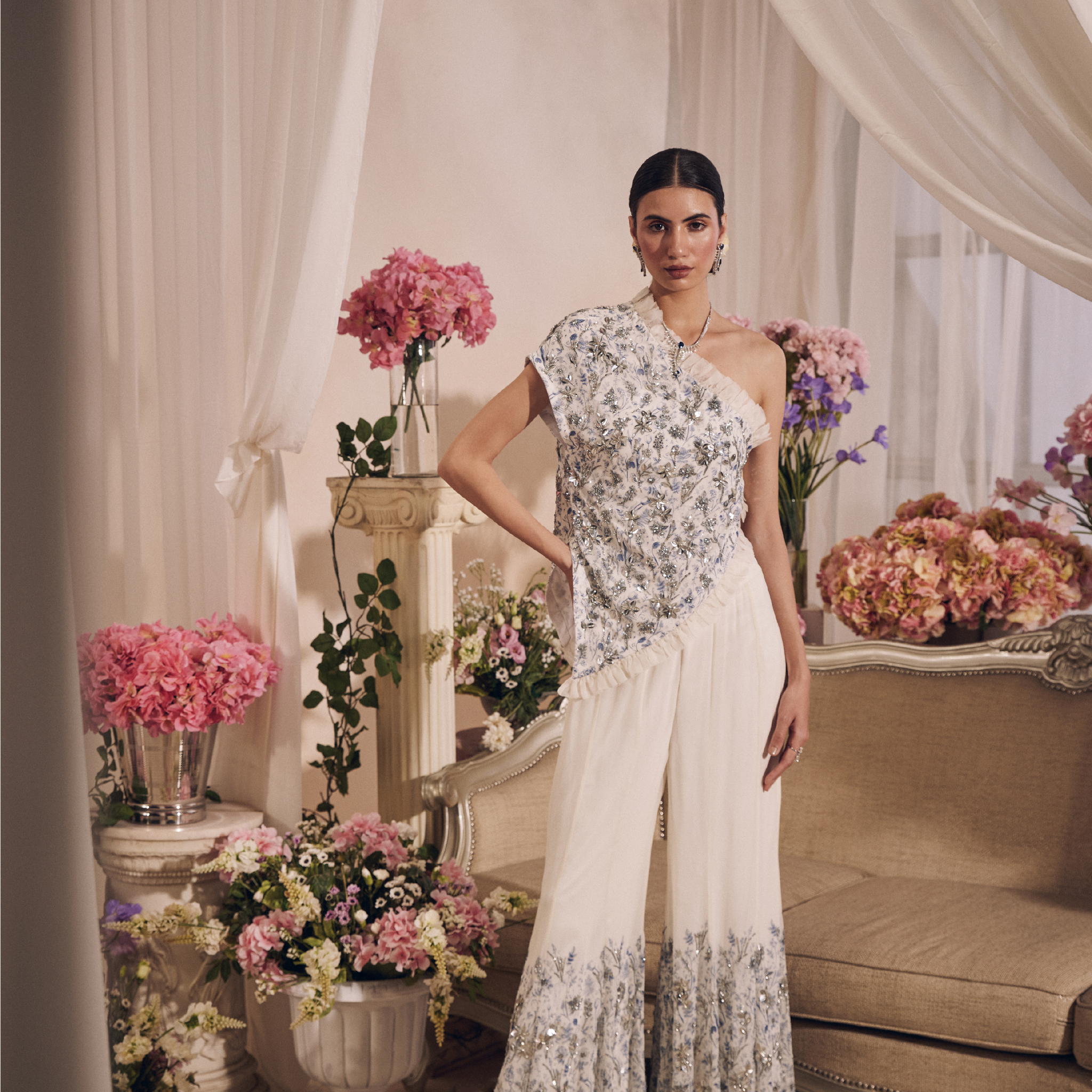 ERENE OFF-SHOULDER SHARAR SET