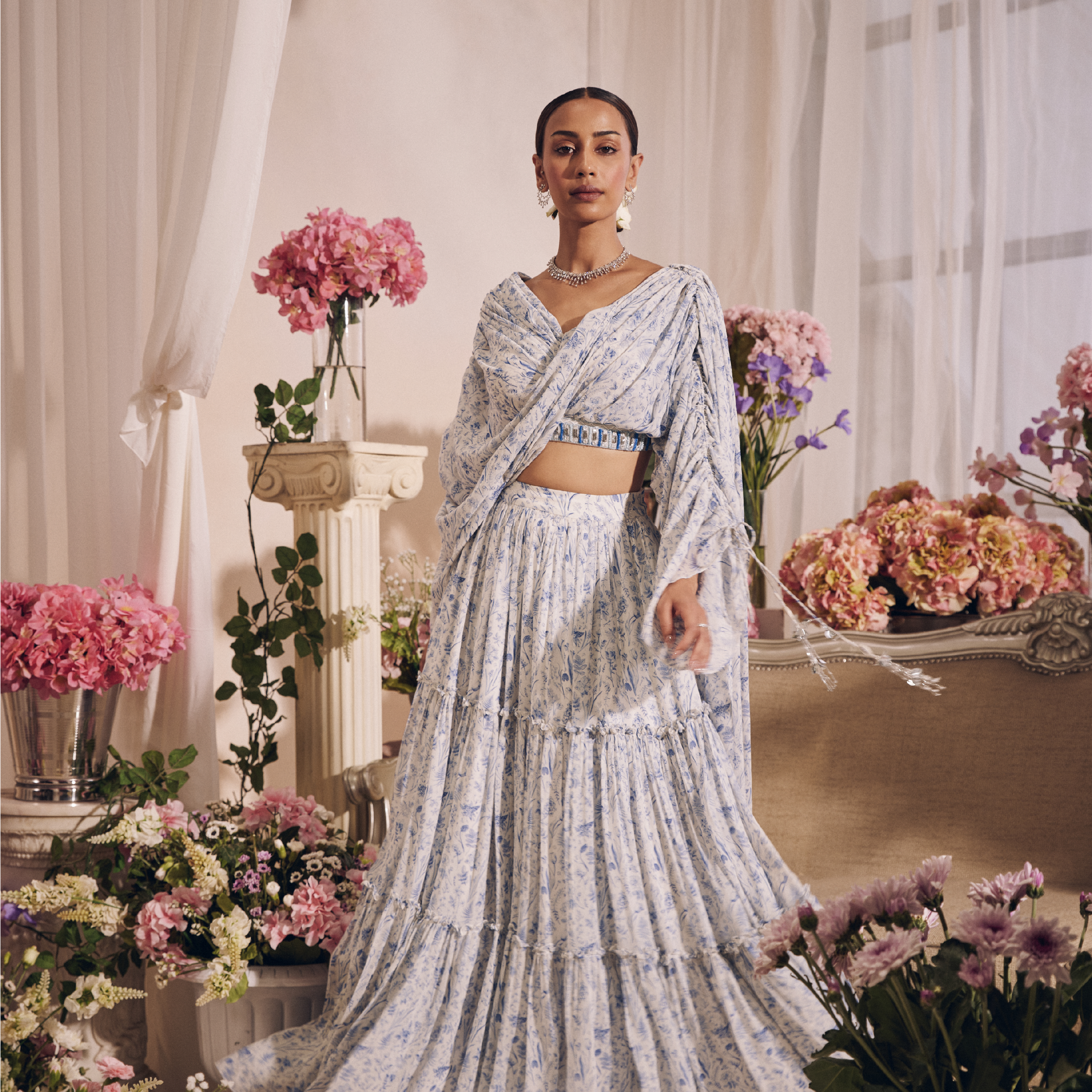 ERENE GATHERED SKIRT SET
