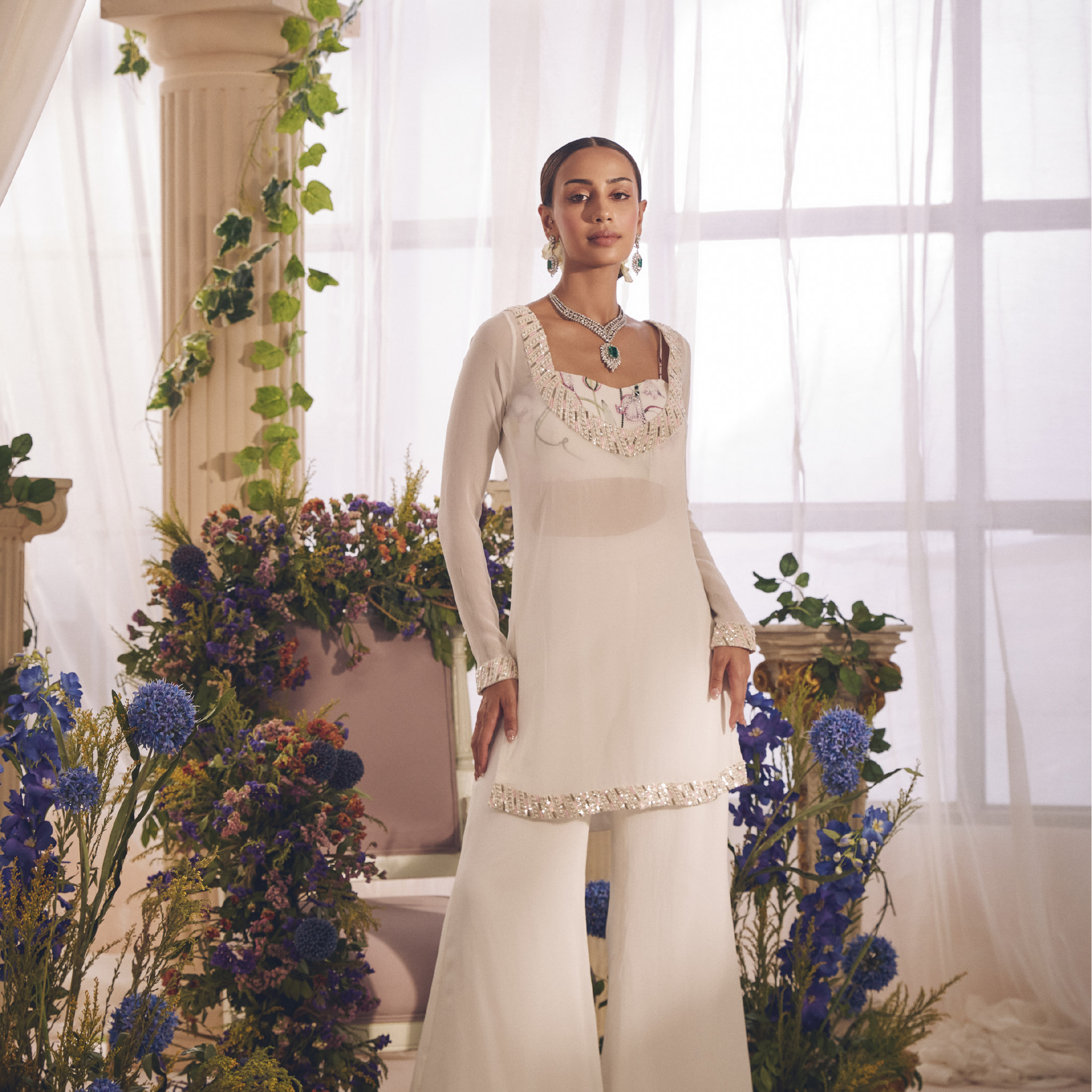 CRYSTAL GEORGETTE KURTA SET