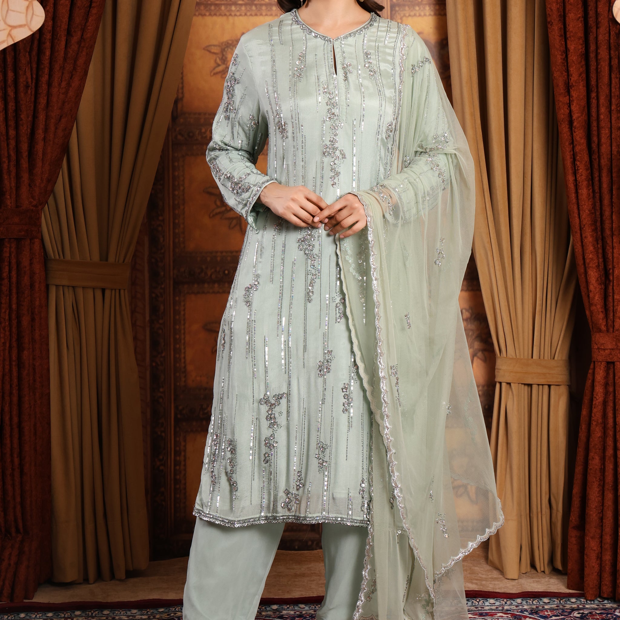 MIST GREEN KURTA SET
