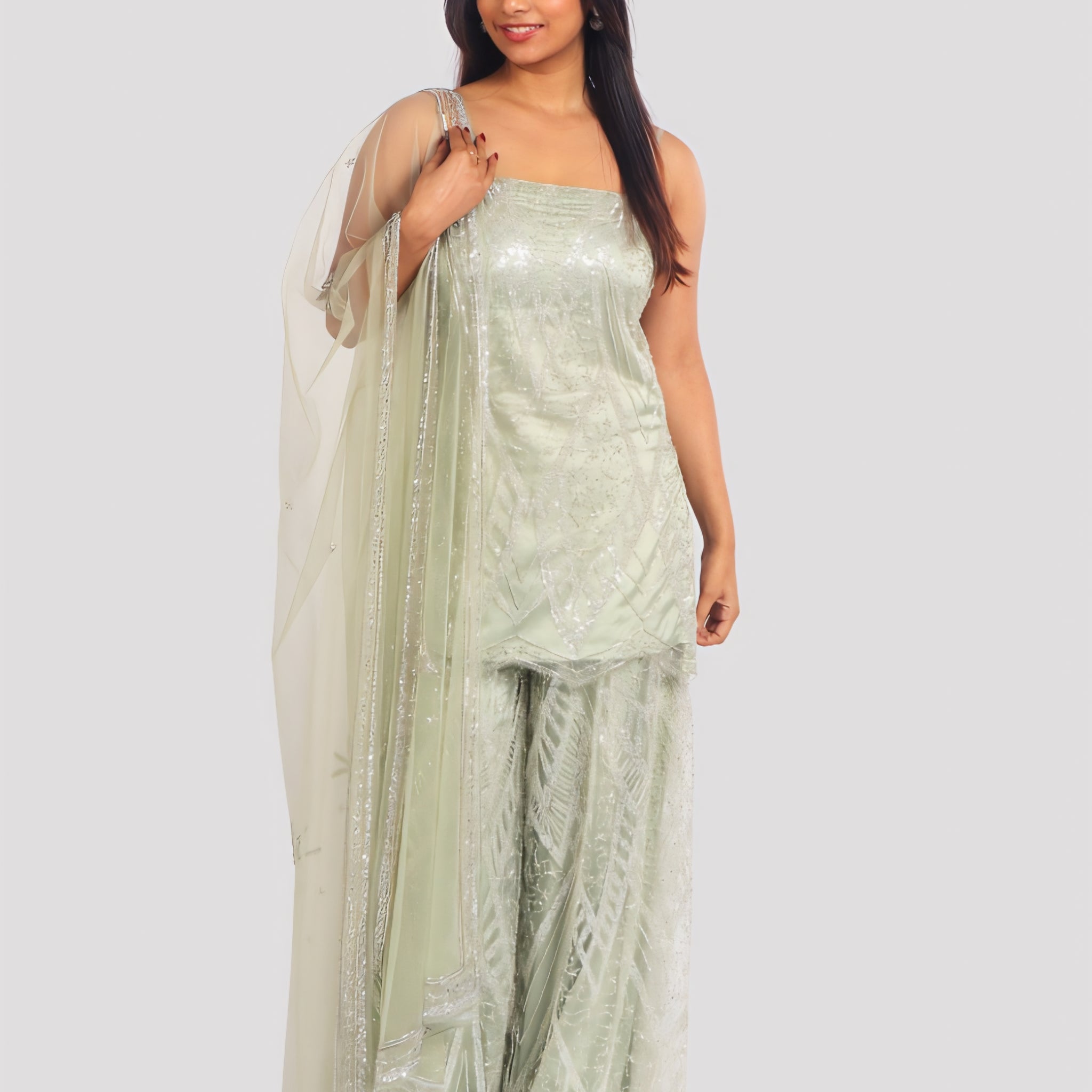 MINT GREEN SHARARA SET